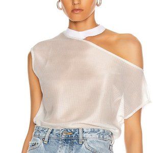 RtA Axel Rib Neck Cut Out Tee in Faze White